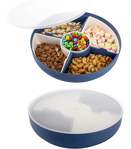 Encuryna 4er Set Snackteller Mit 5 Fächern - Wiederverwendbar & Rutschfest Für Partys