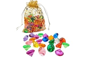 GNALIA Diamante 60 Unidades 20Mm Colores Acrílico Para Buceo Juego Tesoro Gemas Cristal