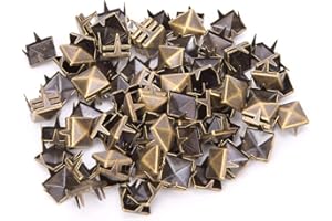 CIKONIELF 100 PCS Rivetti in rame Borchie quadrate Rivetti ad artiglio Accessori moda Nailhead Punk Decorativo per vestiti Giacche Cinture(Bronzo)
