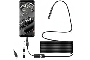 QinZiEn Endoscope Snake Camera for Phone,Type C Inspection Camera With Light, Endoscope Inspection Cam/era with 6 Led Lig/hts,Drain Ca/mera with Light,Drain Ins/pection Ca/mera（1.5m Flexible Wire）