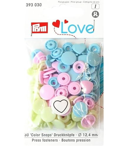 30 Bottoni A Pressione In Plastica Color Snaps 12.4mm Blu Chiaro/Lilas/Ecru - Perles & Co - 11
