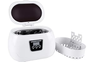 Uten Ultrasonic Cleaner Machine, 600ml Large Capacity Portable Jewellery Cleaner for Glasses Jewelry Watches Dentures Retainer Coins 43KHZ