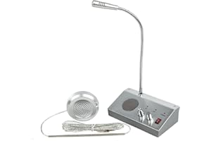 CYSSJF Citofono Da Finestra, Interfono Finestra, Citofono Da Banco Bidirezionale,Microfono Interfono Ufficio,Citofono Per Ufficio,Microfono Vetro Sportello(2 Way/Funzione Silenziosa/Anti-Interferenza)