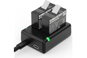 Adicop Insta 360 Ace Pro 2 Batteria Accessori Sostituzione, 2PCS Batteria 1850 mAh + Accessori Caricatore USB compatibili con Insta 360 Ace Pro2/Ace Pro