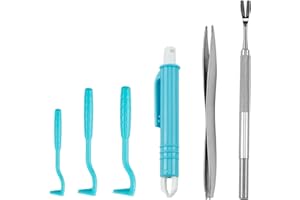 cxxtkcxxlc Pinzette per Zecche per Cani, Gatti e Umani. Set da 6 Pezzi Comprendente 3 Ganci per Zecche, 2 Pinzette Metalliche e 1 Pinzetta per Zecche. Rimozione delle Zecche Facile e Sicura