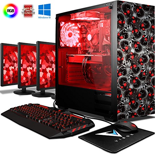 VIBOX Killstreak RLR780-188 Gaming PC Ordenador de sobremesa con Cup n de Juego Win 10 3X Triple 22 HD Monitor 4 0GHz Threadripper 8-Core Radeon RX 580 8GB DDR4 RAM 120GB SSD 2TB HDD VIBOX Killstreak RLR780-188 Gaming PC Ordenador de sobremesa con Cup n de Juego Win 10 3X Triple 22 HD Monitor 4 0GHz Threadripper 8-Core Radeon RX 580 8GB DDR4 RAM 120GB SSD 2TB HDD