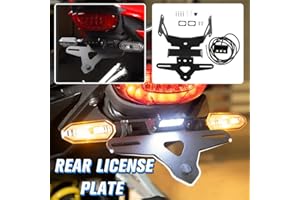 LORABABER Support de plaque d'immatriculation compatible avec CB650R CBR650R 2021 2022 2023 2024 de moto - Kit d'élimination de garde-boue arrière avec lumière LED