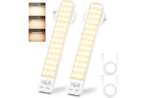 YLATOIAL Luce Armadio LED con Sensore Movimento, 3 Modalità Dimmerabile Luci Armadio, 2000 mAh Luce LED Ricaricabile Senza Fili, Magnetica Sottopensile Cucina Led Lampada per Armadio Scale Camera Corridoio