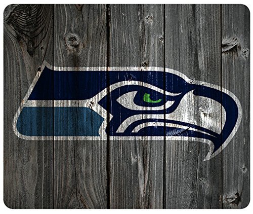 Seattle Seahawks Wood Look Mouse Pad, Customized Rectangle Mousepad by iCustomonline