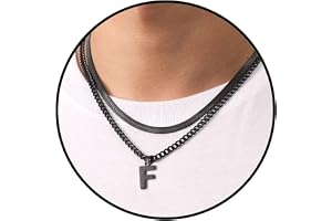 Halsband Mäns Kedja Med Bokstäver A-Z Silver Guld Svart Brevkedja Rostfritt stål Hängsmycke Halsband Dubbel Kedja Halsband Mä