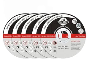 TOOLSTREX Angle Grinder Discs, Strong and Durable, Ultra -Thin Metal Cutting Discs for Fast & Precise Cutting of Steel, Iron, Aluminum, & Ferrous Metals - 115mm x 1.2mm (Item Package Quantity, 5)