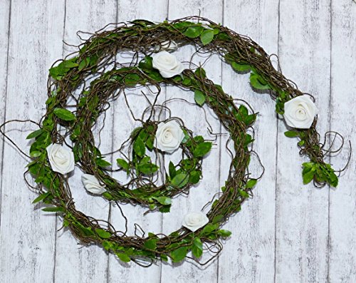 0,90m Mini- Rosenblattgirlande mit Rosen