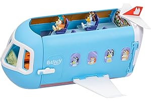 BlueY Zestaw do zabawy 3 w 1 samolot do rozkładania; przekształcenie samolotu w hotelowy kurort i łódź! Zestaw do zabawy w ośrodku wakacyjnym o szerokości 70 cm; 25+ dźwięków; 15 zabawek; 2