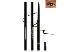 LESTPOLA Black Gel Eyeliner for Older Women, Waterproof Smudge-Proof Retractable Eyeliner Pencil, Long Lasting,Matte Smooth Eye Liner Waterline with Sharpener, Eyeliners for Mature Women Sensitive Eyes-2Pcs