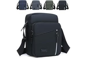 VIRAHYEM Men's Shoulder Bag Crossbody Bag Large Business Messenger Bag Multi Pockets Casual Chest Sling Bag with Zipper and Adjustable Strap for Working Business Travel Daily, Oxford&Polyester