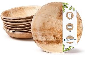 BIOZOYG Palmware - Set Cuencos Snacks I 25 piezas orgánicas desechables de 80ml, Ø10cm I Party vajilla compostable y biodegradable I hojas Palma vajilla desechable para Fingerfood Dips buffet