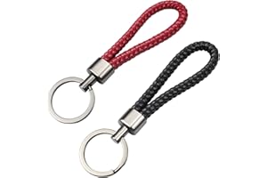 inodiref 2 sztuki plecionych breloczków do kluczy, skórzane, do samochodu, breloczek do kluczy, pleciony, dla kobiet i mężczyzn