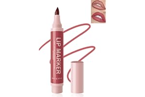 LESTPOLA Rotulador Para Labios Mate Impermeable, 1 Colour Lip Marker, Efecto Tatuaje Natural De Muy Larga Duración, Delineador De Labios No-Transfer, Lápiz Labios Regalo De Maquillajepara Mujeres, Color Rosa