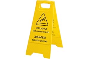 EBER SIGN Señal de Suelo Mojado en Caballete, Cartel Suelo Mojado, Cartel de Aviso Plegable - Prevención y Seguridad - Caballete Señalización Suelo Resbaladizo, Señal de Suelo Mojado - 62cm (1)