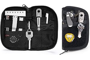 VIPERADE VE10 EDC Pouch, Estuche con 10 Compartimentos, Bolsa con Superficie de Gancho y Bucle para Parches, Organizador de Bolsillo para Multiherramientas y Accesorios (Camuflaje Negro)