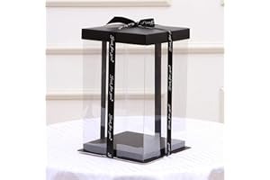 Greatangle-UK Boîte Cadeau Vide Transparente pour Ours en Peluche Artificiel Rose Fleur Cadeaux boîte Femmes Peluche Ours Lapin Cadeau Transparent 25 cm