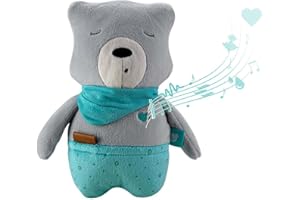 myHummy Aide à s'endormir bébé Ours Lucas | Bruit blanc, berceuses et musique classique allemande pour apaiser | Enregistrement propre | Capteur de sommeil automatique | Sleep Aid
