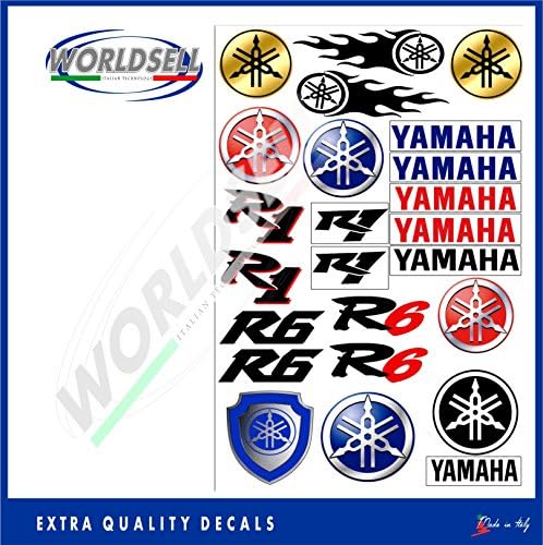 Vinyl stickers 24 stickers Kit CAR MOTORCYCLE SCOOTERTUNING RACING YAMAHA R1 R6 LOGO