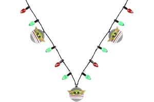 Peers Hardy Star Wars Baby Yoda green white and red flashing lights Christmas necklace NH00947L-30