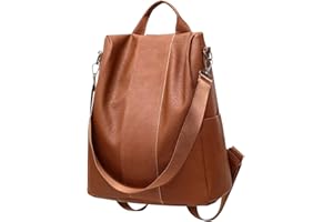 AfitLulu Mochila grande para mujer, de piel engrosada, con correas de hombro ajustables extraíbles, mochila de viaje múltiple con bolsillo trasero antirrobo