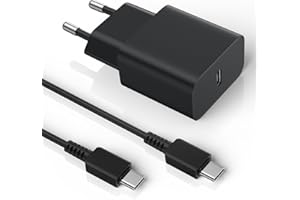 BIHPJD USB C 25W Schnellladekabel für Samsung, USB-C Ladegerät mit Typ-C Kabel ladegerät Kompatibel mit Samsung Galaxy S24/S23/S22 Plus/S22 Ultra/S21 FE 5G/S21 Plus/S20 FE/Note 20 Ultra/A53/A52/A72