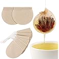 KASTWAVE Tea Bags, 300PCS Disposable Empty Tea Bags Tea Infuser Drawstring Teabags Natural Material Tea Bags for Loose Leaf Herbs Teas