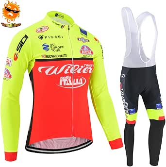 ADKE Completo Abbigliamento Ciclismo da Uomo, Invernale Maglie Ciclismo  Maniche Lunga, Pantaloni Lunghi da Ciclismo Imbottiti (L, ITA-chengse) :  Amazon.it: Abbigliamento