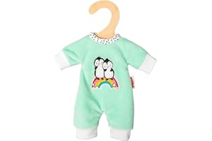 Heless 9181 - Pagliaccetto per bambole a pois con pinguino, in morbido velluto con ricamo di alta qualità, misura 20-25 cm, confezione da 1