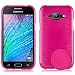 Produktbild Samsung Galaxy J1 2015 Silikonhülle in PINK von Cadorabo - TPU Schutzhülle Edelstahloptik gebürstet BRUSHED Design – Handyhülle Bumper Case Backcover in PINK