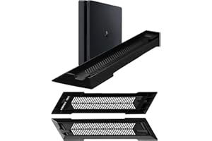 Gamer Gear PS4 Slim Edition Console Stand - Black Vertical Stand with Built-In Cooling Vents - PlayStation 4 Slim Stand with Anti-Slip Pads