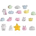 Mochi Squishy Toys Set of 18 - Soft & Squishy Fidget Toys Mini Animals for Stress Relief Toys - Stretch & Squeeze Toys Party Bag Filler for Boys Girls