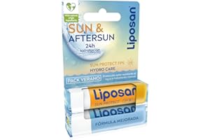 LIPOSAN SUN & Aftersun Pack de Verano Bálsamo Labial con Protección Solar FP30 4,8gr y Bálsamo Labial Hidratante Hydro Care 24h de hidratación 4,8 gr.