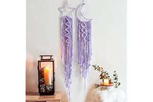 MARCHIORI Star Moon Handmade, Teen Girls Room Decor,Girls Bedroom Decor, Wall Decor, Bohemian Dream Catcher,Gift for Mom,Gift for Women,Gift for Girl