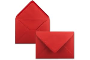 FARBENFROH BY GUSTAV NEUSER Buste da lettera C7, lembo a punta, gommato 50 Umschläge 15 - rosenrot