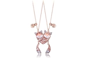 CERSLIMO Best Friend Necklace - Bff Necklace for 2 Girls, Matching Friendship Gifts | Cute Butterfly Magnetic Pendant Necklaces, Best Friend Necklace Gifts for Kids Jewellery Birthday Christmas Gifts