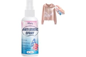 ALLONY Spray Antistatique, Spray Antistatique Vetement, Anti Static Spray, Spray Antistatique Cheveux, Réduit l'électricité Statique les Vêtements, Textile, Voiture, 100ml