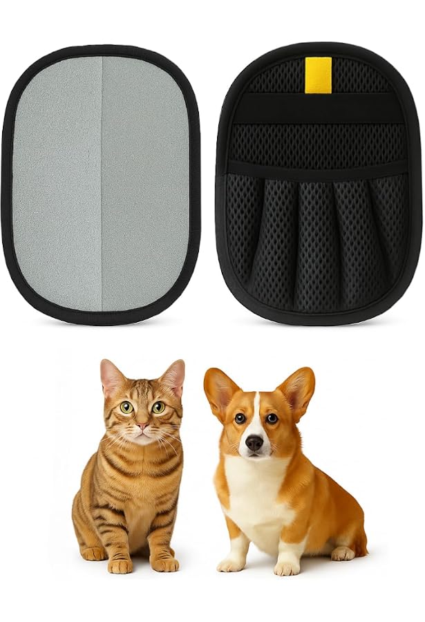 2x Tierhaarentferner-Handschuhe – Doppelseitig & Antistatisch Für Hunde & Katzen | Waschbar