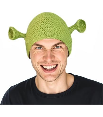 HAICN Fascia per capelli con orecchie Shrek, 6 pezzi, in peluche, per trucco Shrek, orco verde, per travestimenti e travestimenti, accessori per Halloween e cosplay