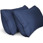 Lirex 2-Pack Pillowcases 1800 Thread Count, Size 50cm x 75cm Soft Brushed Microfibre, Breathable Wrinkle Free and Machine Was