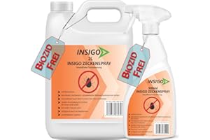 NEU Biozidfreie Zecken Abwehr 2,5L – Spray zur Zecken Bekämpfung - Zeckenabwehr + Sofortwirkung – Mittel für Zecken – Fleckenfrei – Zeckenabwehr INSIGO