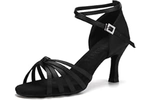TINRYMX Latein Tanzschuhe Damen Satin Prom Salsa Standard Profi Tanzschuhe,Modell-EM217