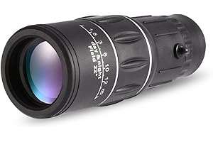 Diyeeni Telescopio monocular portátil 16X Senderismo Lente de la cámara HD Telescopio monocular Función de Enfoque preciso Impermeable a Prueba de Niebla con Soporte para teléfono
