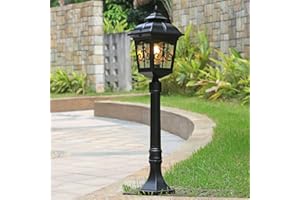 Chao Zan Outdoor Post Light - Outdoor Candelabra Providing a Secure Light at Night - Post Light with an Attractive Appearance - Weatherproof IP55-1 x 60W E27 Bulb,Bulbs not Included (A)