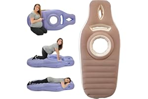 Kingbar Almohada Inflable para El Embarazo, Almohada De Maternidad con Orificio para El Abdomen, para Un Soporte óptimo Durante El Sueño Y Soporte para La Barriguita, Brown