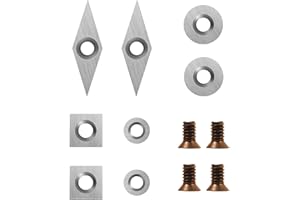 DEEFIINE Placas reversibles de carburo de tungsteno para cinceles, herramientas de giro para tornos, cinceles, cortador de metal duro para herramientas de torneado de madera con tornillos, 8 piezas